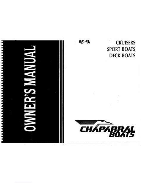 chaparral boats owners manual